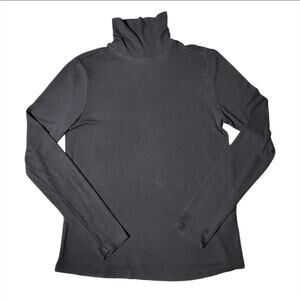 Marine Layer Base Layer Black Ribbed Long Sleeve Turtleneck Tencel Modal Size L0